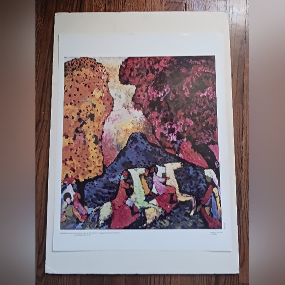 Kandinsky Vintage 1988 Expressionist Lithograph Blue Mountain Printed in Canada - Picture 1 of 9